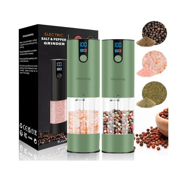 Electric Salt&Pepper Grinder Set Rechargeable LED Adjustable Coarseness, 120ml - Picture 1 of 7